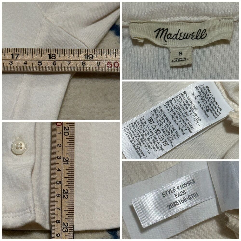 Madewell Camp Long Sleeve Top - Vintage Ivory - Picture 3 of 3